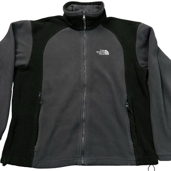 The North Face Jacket Khumbu Fleece Mens M Gray Pockets Full Zip  A484 - Picture 1 of 8